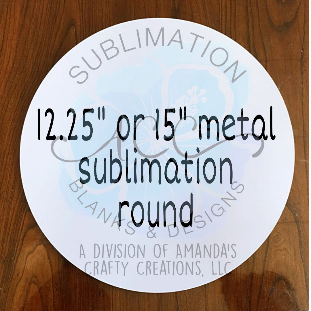 ROUND Sublimation metal sign, gloss white, single-sided RTS